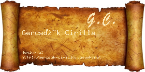 Gercsák Cirilla névjegykártya